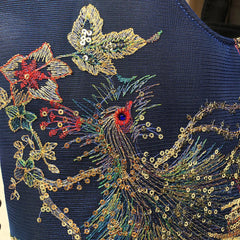 Peacock Embroidered Tote Bag for Women - Retro Casual Shopping Handbag