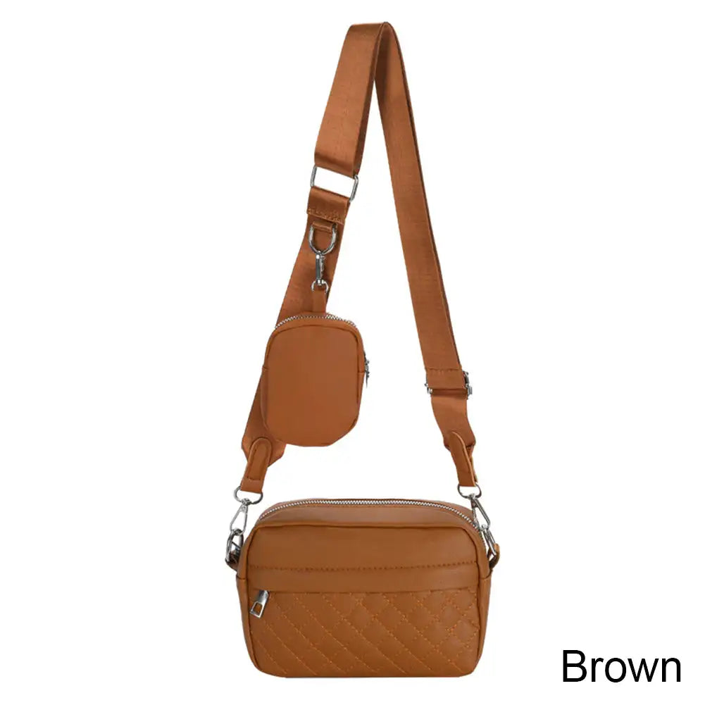 Versatile Women Shoulder Bag PU Leather Travel Bag Waist Bags Square Bag