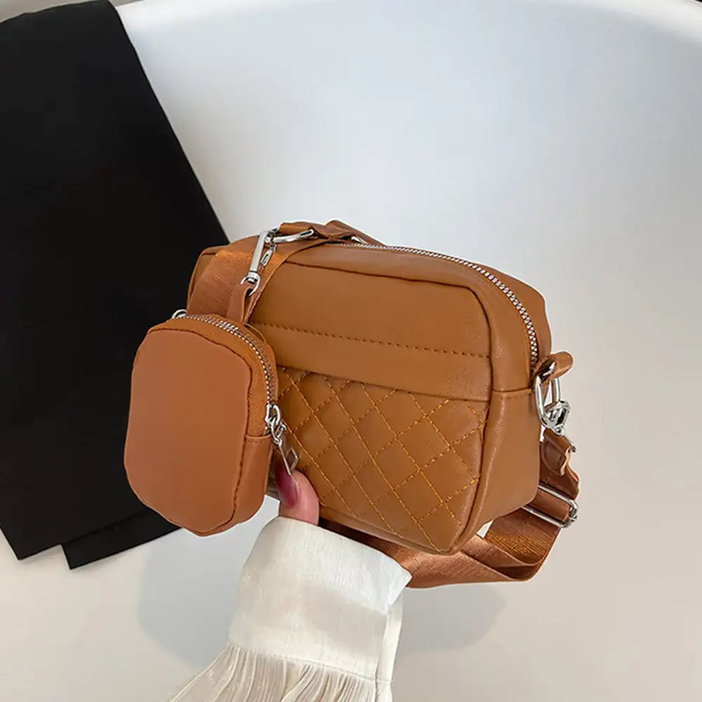 Versatile Women Shoulder Bag PU Leather Travel Bag Waist Bags Square Bag