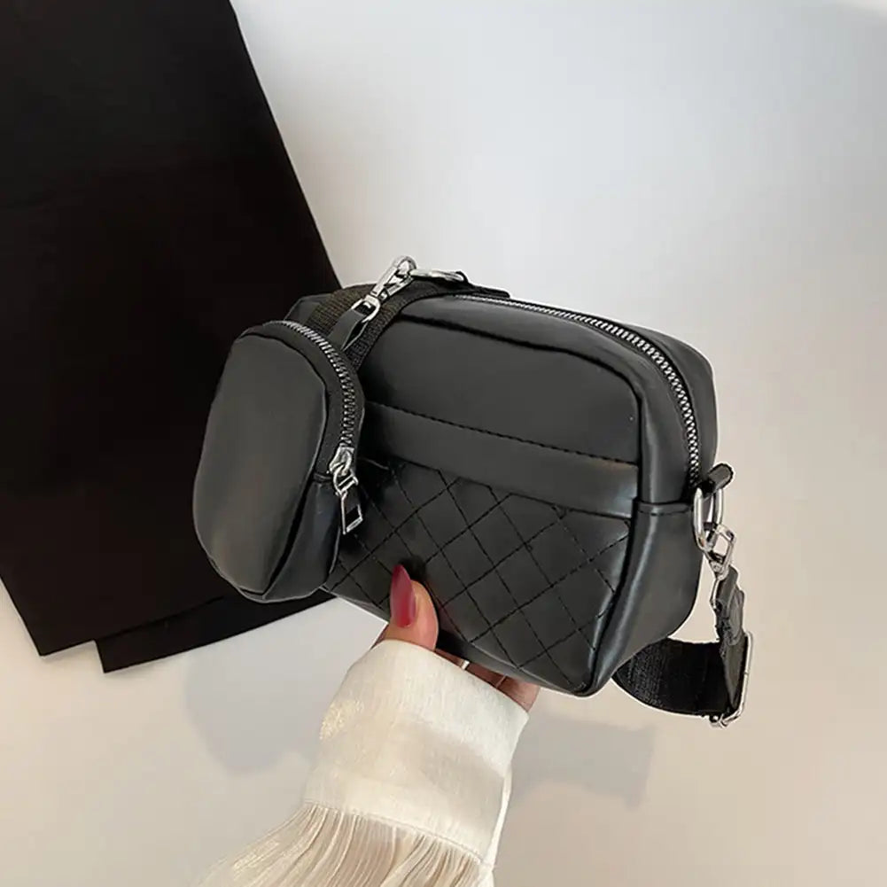 Versatile Women Shoulder Bag PU Leather Travel Bag Waist Bags Square Bag