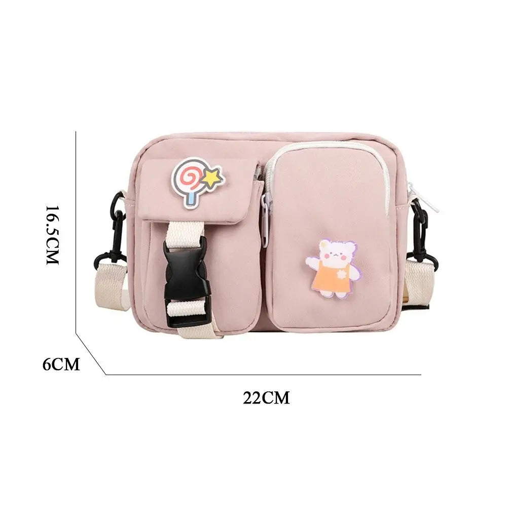 Women Canvas Crossbody Bags Small Shoulder Messenger Bag Students Flap Handbags