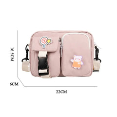 Women Canvas Crossbody Bags Small Shoulder Messenger Bag Students Flap Handbags