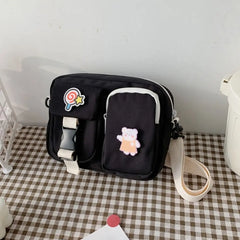Women Canvas Crossbody Bags Small Shoulder Messenger Bag Students Flap Handbags