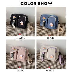 Women Canvas Crossbody Bags Small Shoulder Messenger Bag Students Flap Handbags