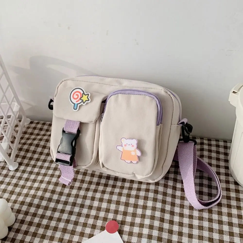 Women Canvas Crossbody Bags Small Shoulder Messenger Bag Students Flap Handbags