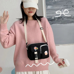 Women Canvas Crossbody Bags Small Shoulder Messenger Bag Students Flap Handbags