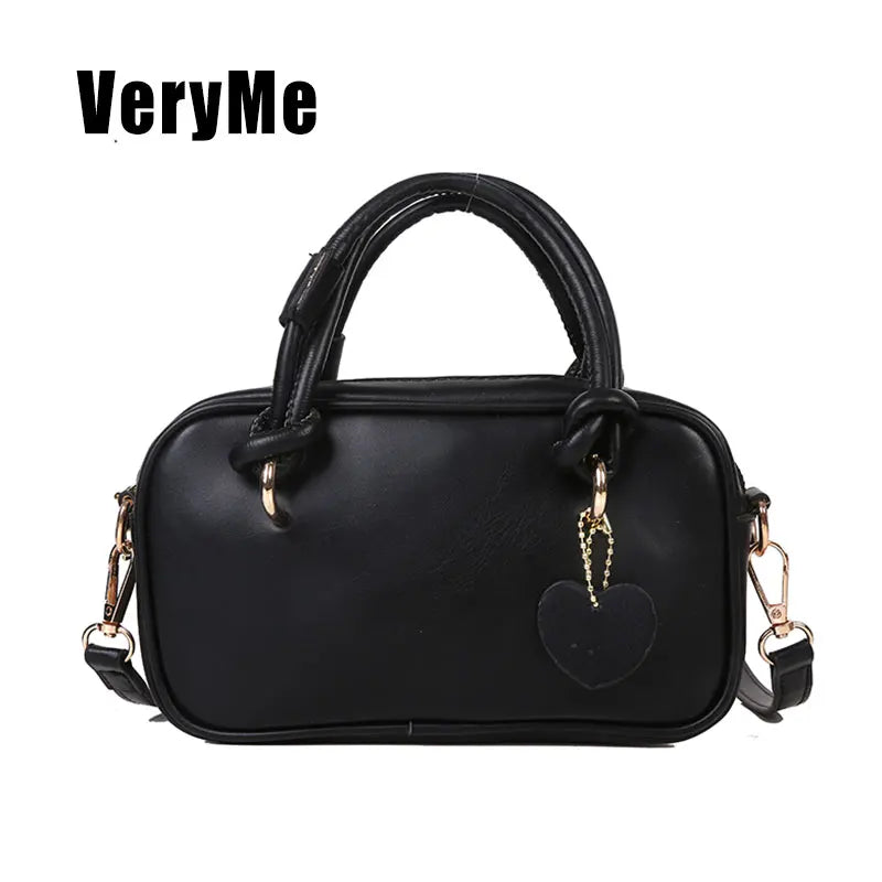 Solid PU Shoulder Bag Portable Small Square Bag