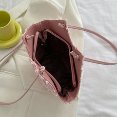 Leather And Cloth Handbag For Women All-Match Female Shoulder Bag