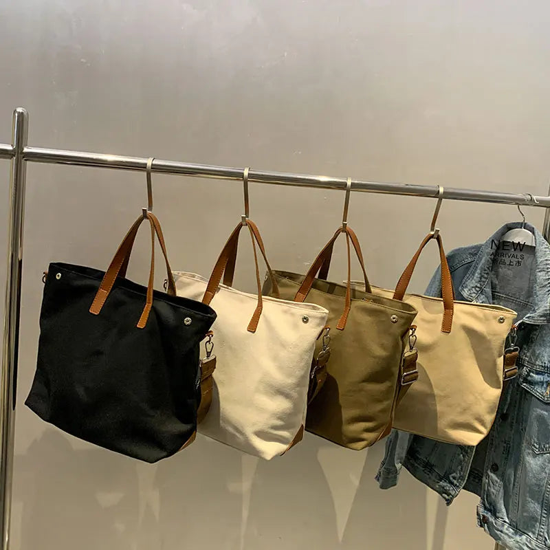 Canvas Shoulder Bag Large Capacity Shopping Bag Winter Messenger Bag