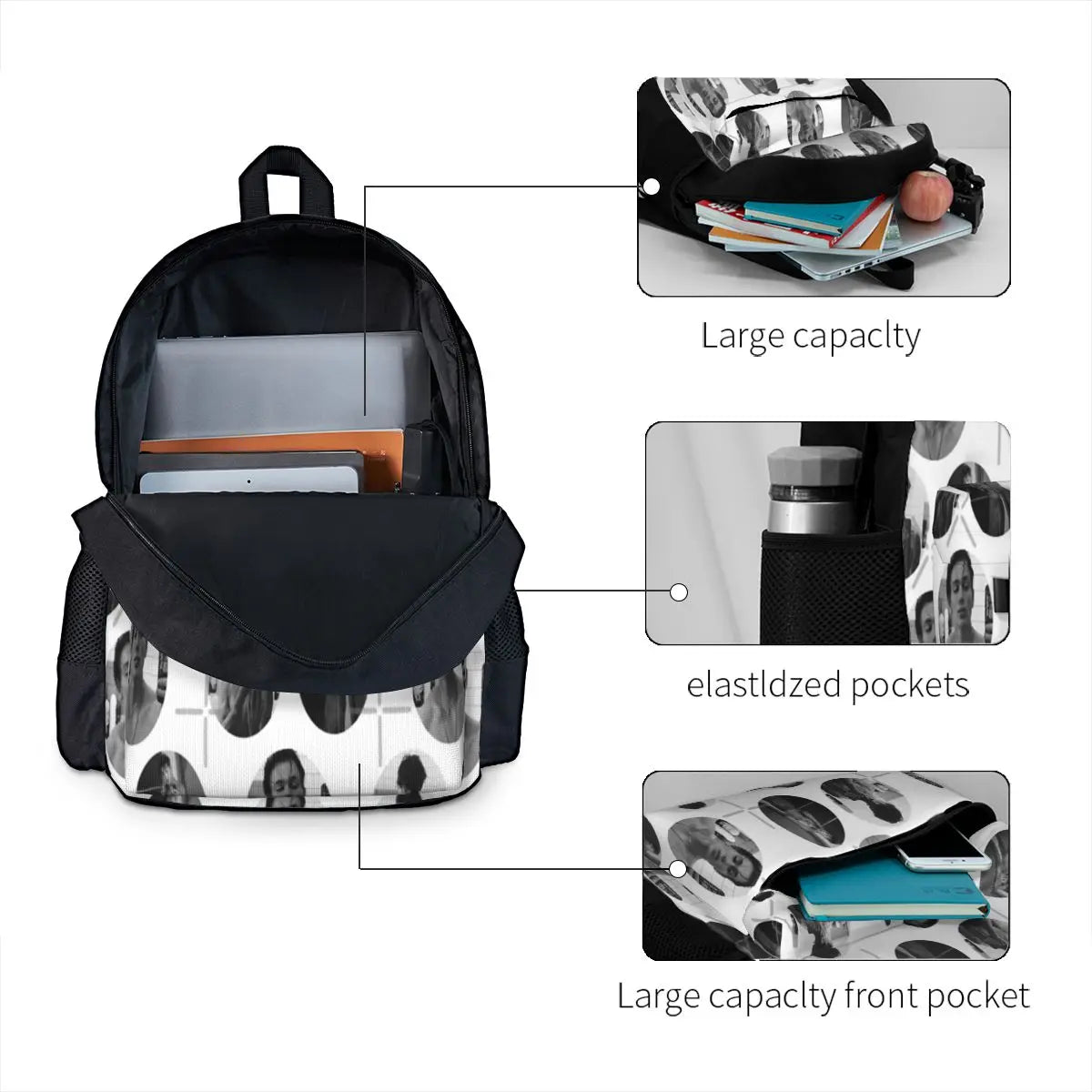 Vinnie Hacker 3 Men's Backpacks Women Men Backpack Girl Class Bags Girls