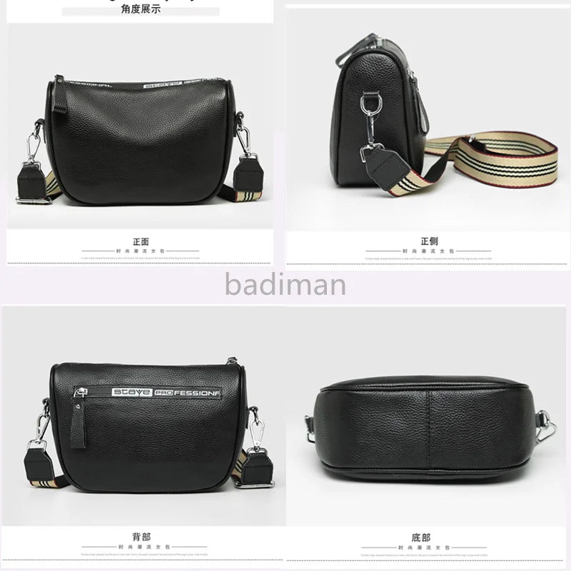Vintage Leather Shoulder Bag - Women