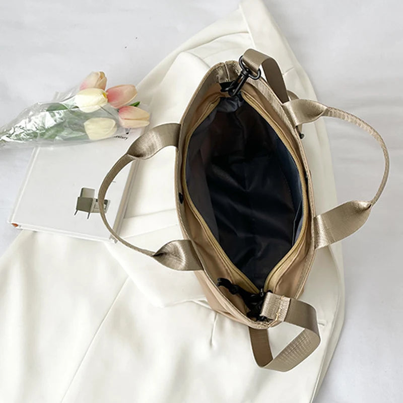 Vintage Large Capacity Handbag Women's Nylon Cloth Shoulder Bag