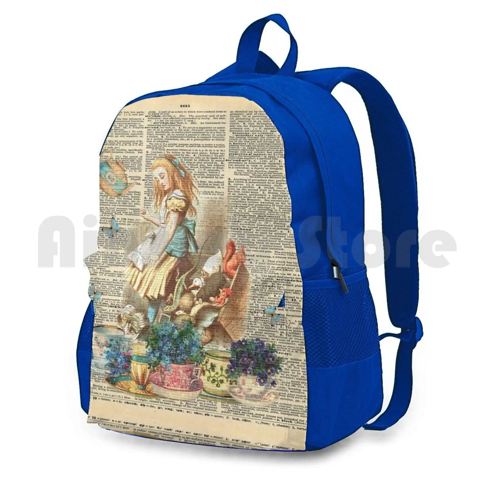 Vintage Alice Dictionary Page Outdoor Hiking Backpack