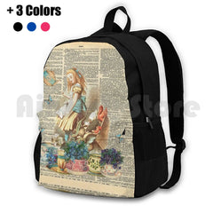 Vintage Alice Dictionary Page Outdoor Hiking Backpack