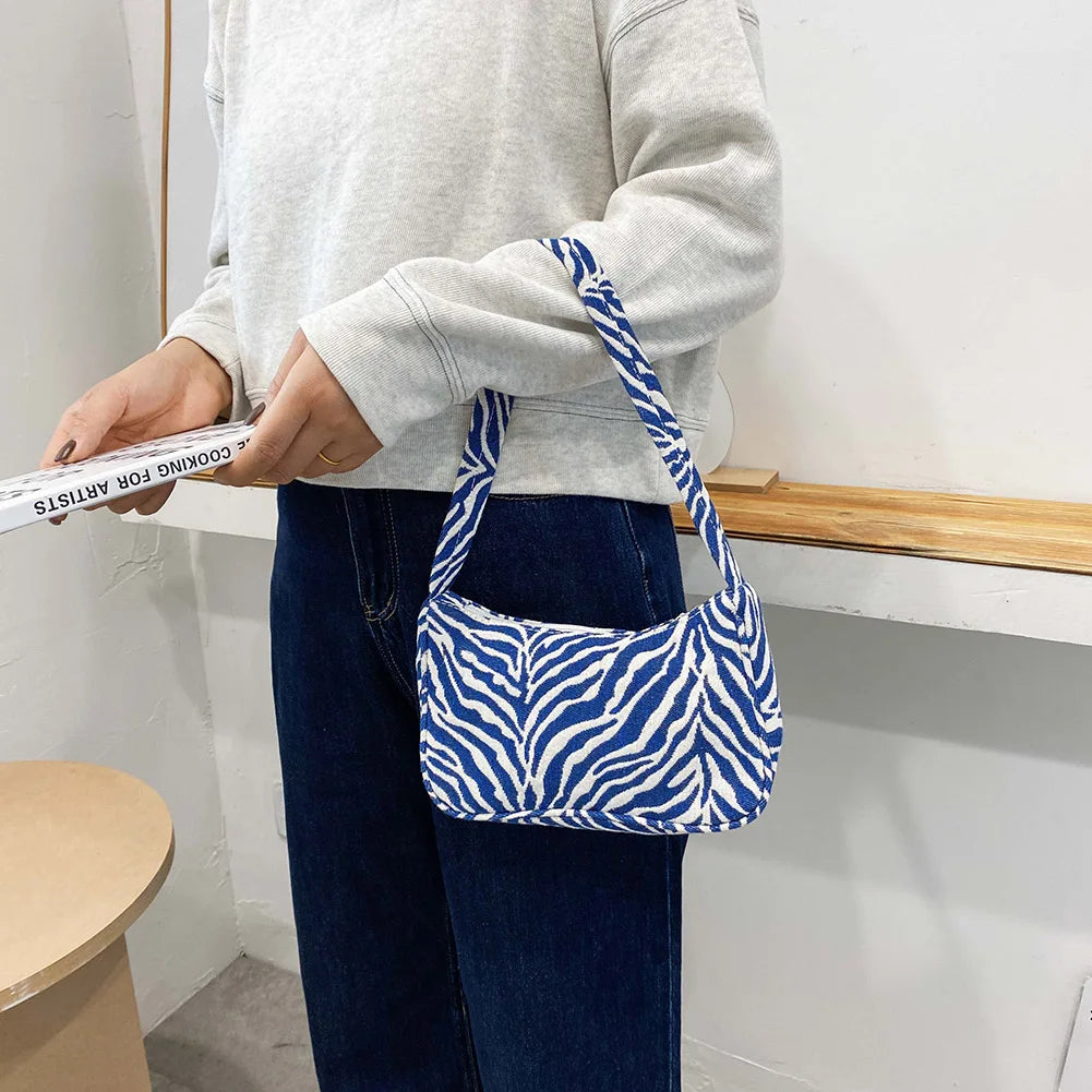 Vintage Animal Pattern Women Small Underarm Shoulder Bags Cloth Female Daily Cas