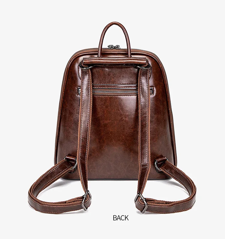 Vintage PU Leather Backpack Women Crossbody Bag