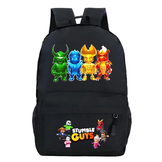 Vintage Backpacks Outdoor Stumble Guys Sports Camping Canva Bag