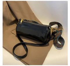 Vintage Barrel Shoulder Bag PU Leather Messenger Crossbody Purse Tote