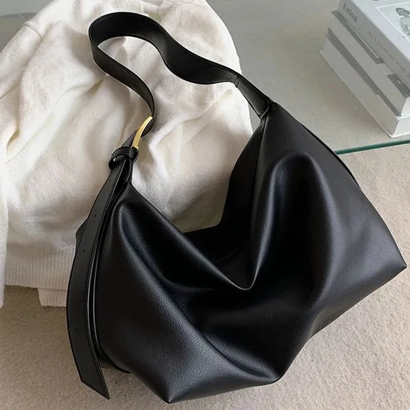 Vintage Soft Leather Crossbody Bag Big Capacity Shoulder Bag
