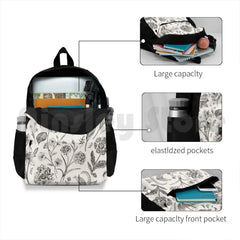 Vintage Beige Toile Garden Floral Pattern Outdoor Hiking Backpack