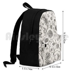 Vintage Beige Toile Garden Floral Pattern Outdoor Hiking Backpack