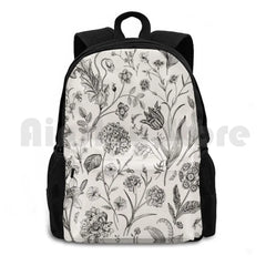 Vintage Beige Toile Garden Floral Pattern Outdoor Hiking Backpack