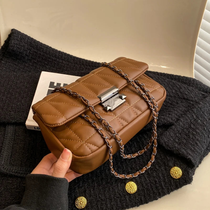 Vintage Chain Handbag Purses For Women Shoulder Crossbody Bag
