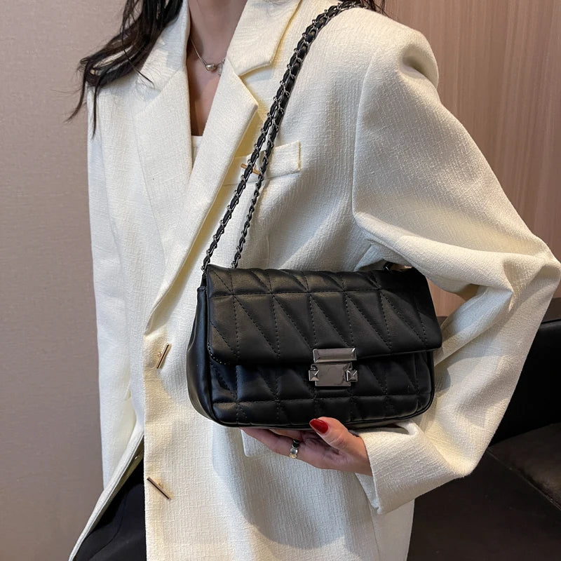Vintage Chain Handbag Purses For Women Shoulder Crossbody Bag