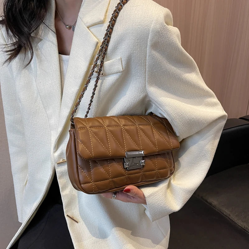 Vintage Chain Handbag Purses For Women Shoulder Crossbody Bag