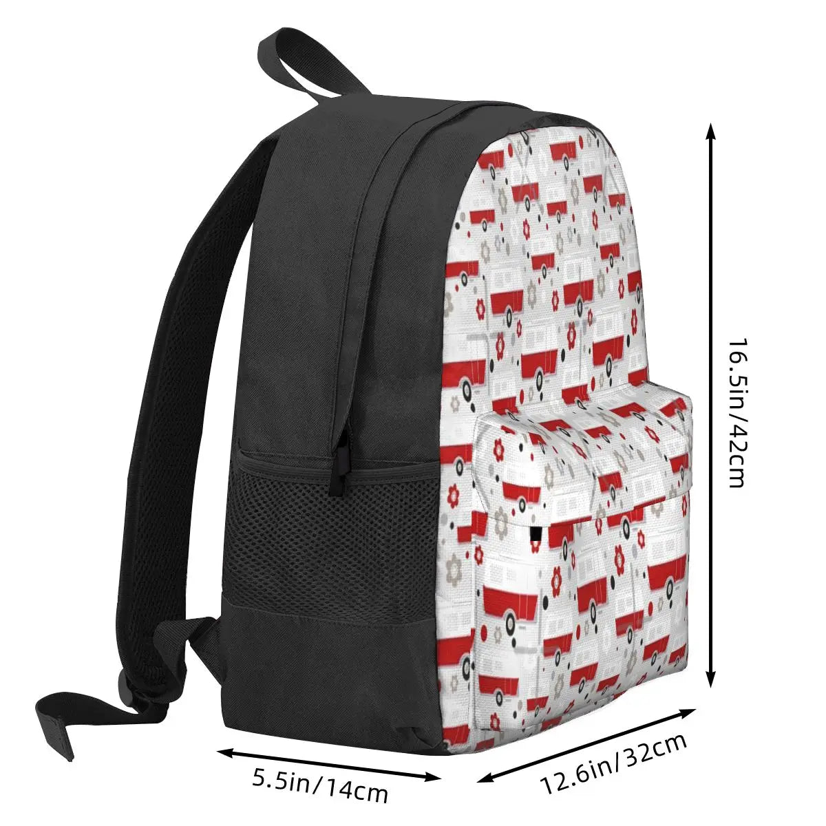 Vintage Caravan Red/Grey Backpacks Men's/Women's Bags