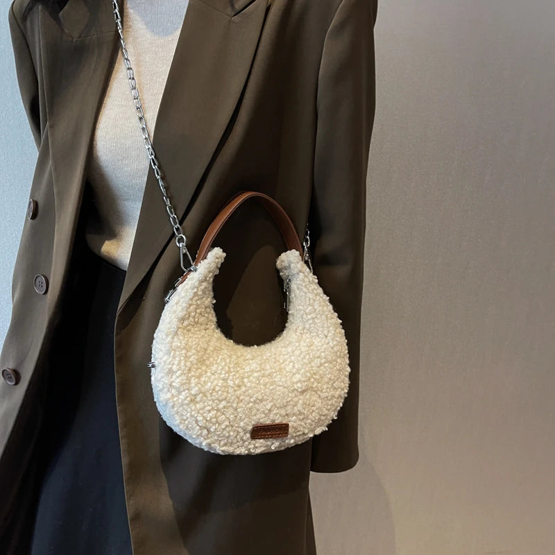 Vintage Cashmere Hobos Shoulder Crossbody Bags Women Handbags