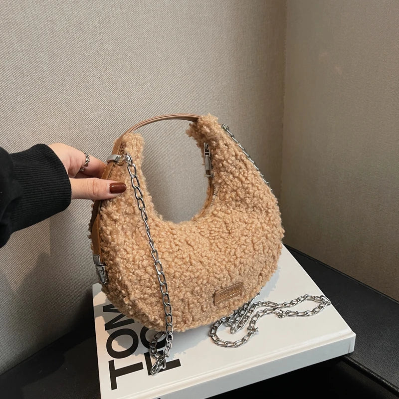 Vintage Cashmere Hobos Shoulder Crossbody Bags Women Handbags