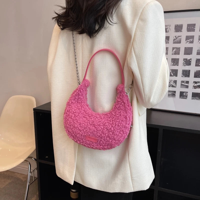 Vintage Cashmere Hobos Shoulder Crossbody Bags Women Handbags