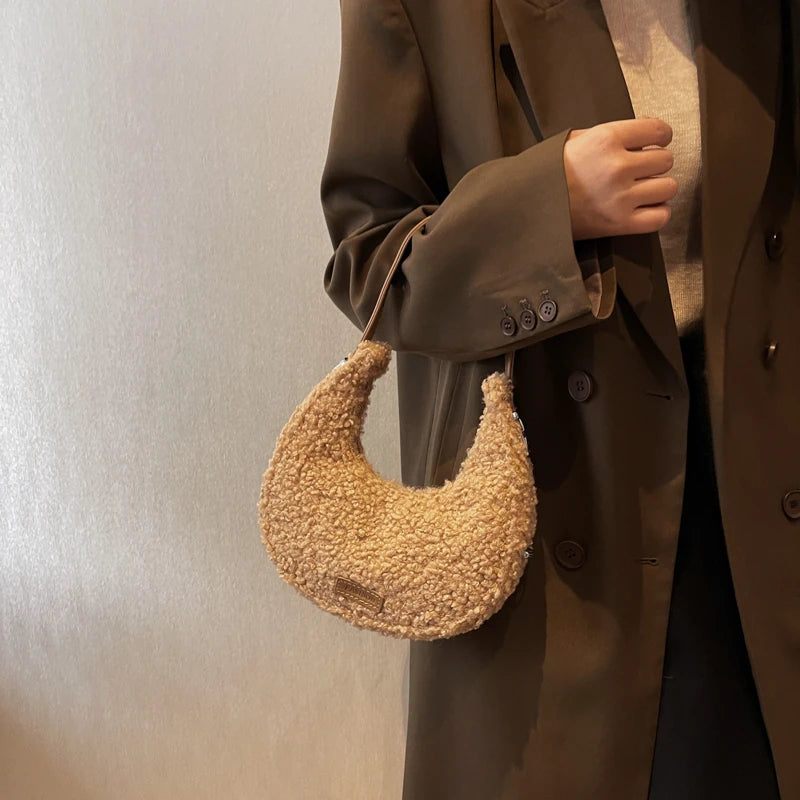 Vintage Cashmere Hobos Shoulder Crossbody Bags Women Handbags