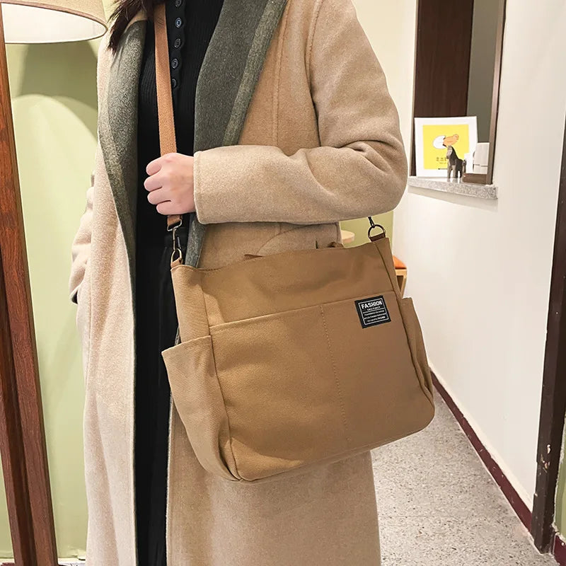 Vintage Casual Shoulder Bags for Women Canvas Large Capacity Handbag Tote