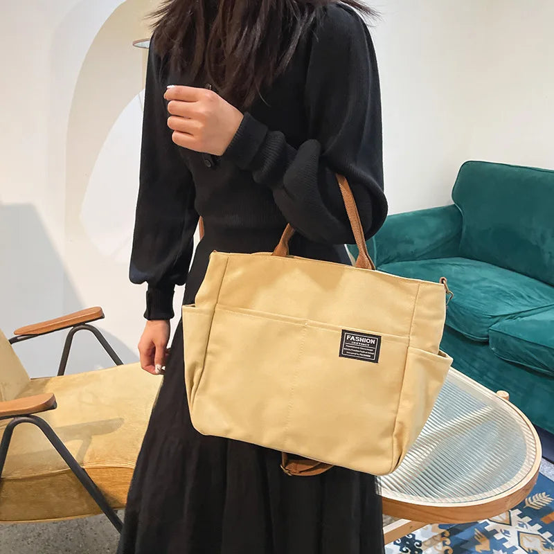 Vintage Casual Shoulder Bags for Women Canvas Large Capacity Handbag Tote