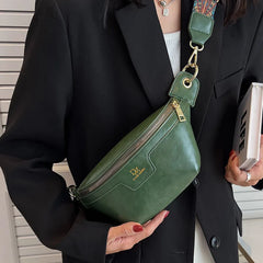 Vintage Chest Crossbody Shoulder Bags Women PU Leather Waist Bag