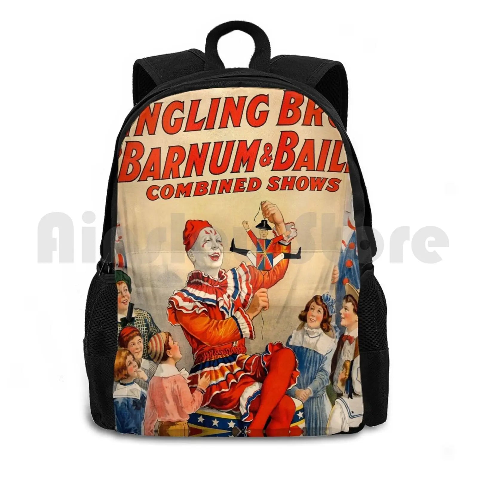 Vintage Circus Poster Outdoor Hiking Backpack Waterproof