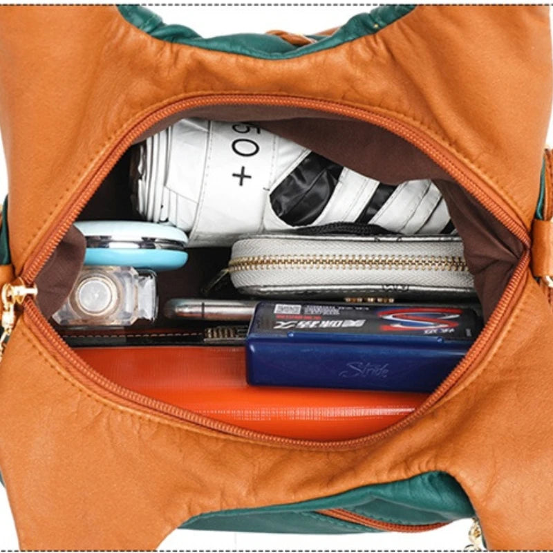 Vintage Leather Hobo Bag for Women Ladies Shoulder Bag