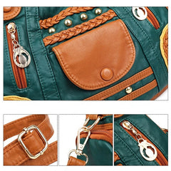 Vintage Leather Hobo Bag for Women Ladies Shoulder Bag