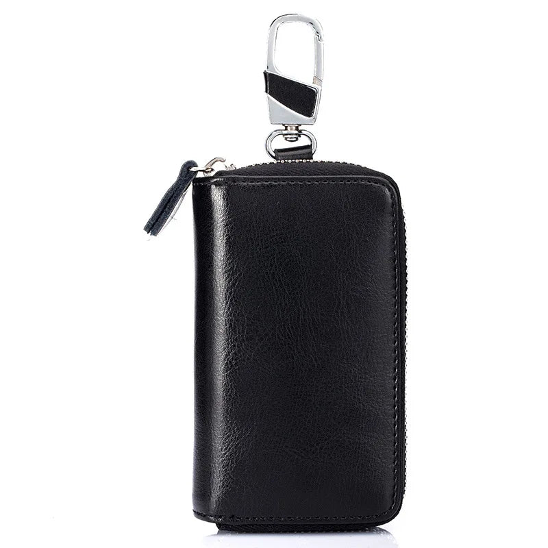 Vintage Cow Leather Key Holder Bag Organizer Keychain Car Key Case Pouch