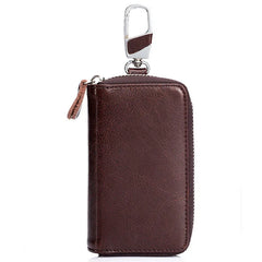 Vintage Cow Leather Key Holder Bag Organizer Keychain Car Key Case Pouch