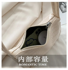 Vintage Crocodile Pattern Ladies Underarm Bag PU Leather Women Small