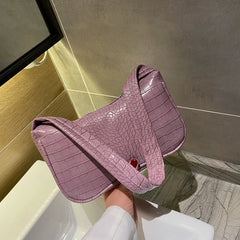 Vintage Crocodile Pattern Ladies Underarm Bag PU Leather Women Small