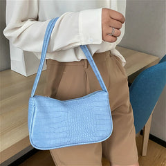 Vintage Crocodile Pattern Ladies Underarm Bag PU Leather Women Small