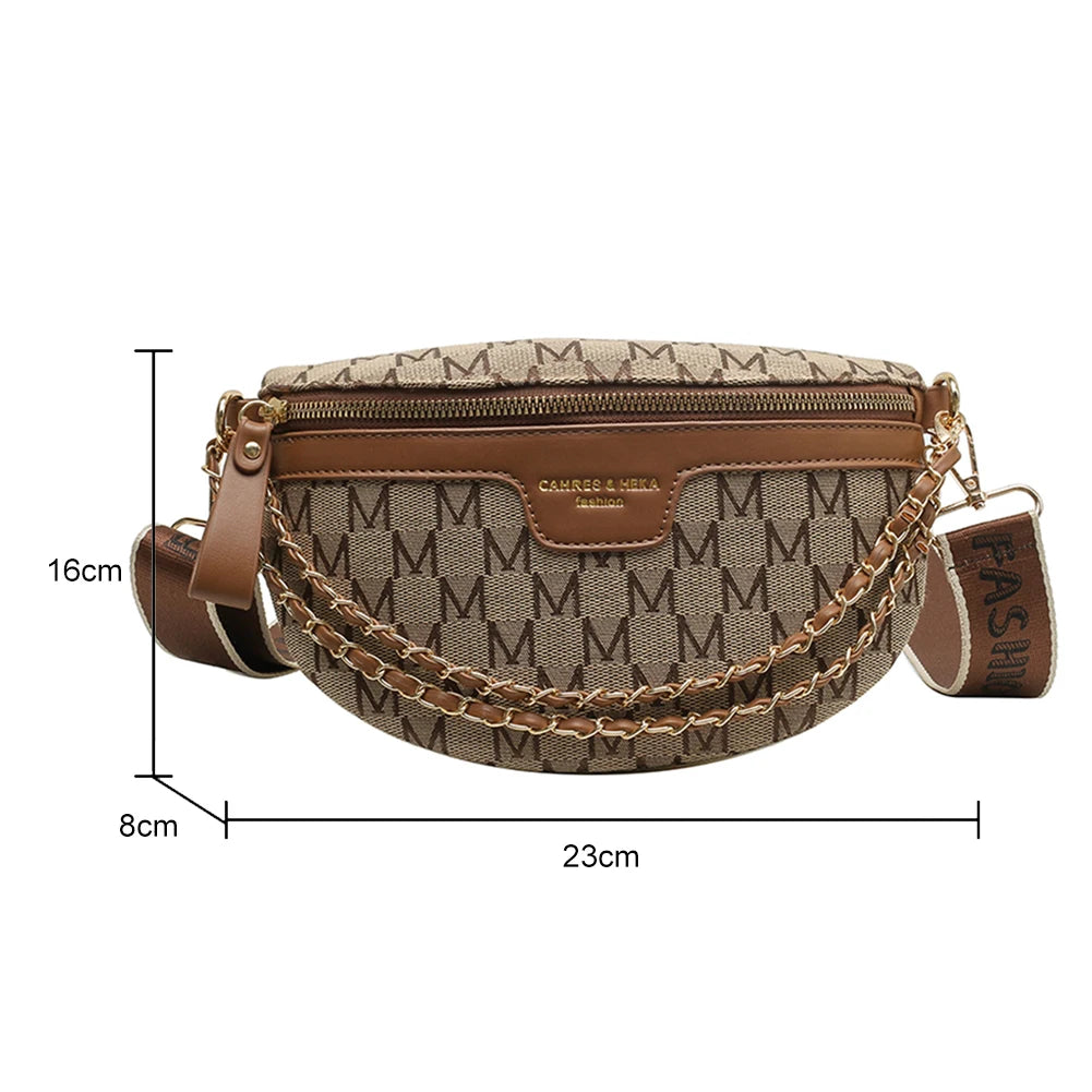 Vintage Crossbody Sling Bag Printed Letter Women Canvas Phone Pouch