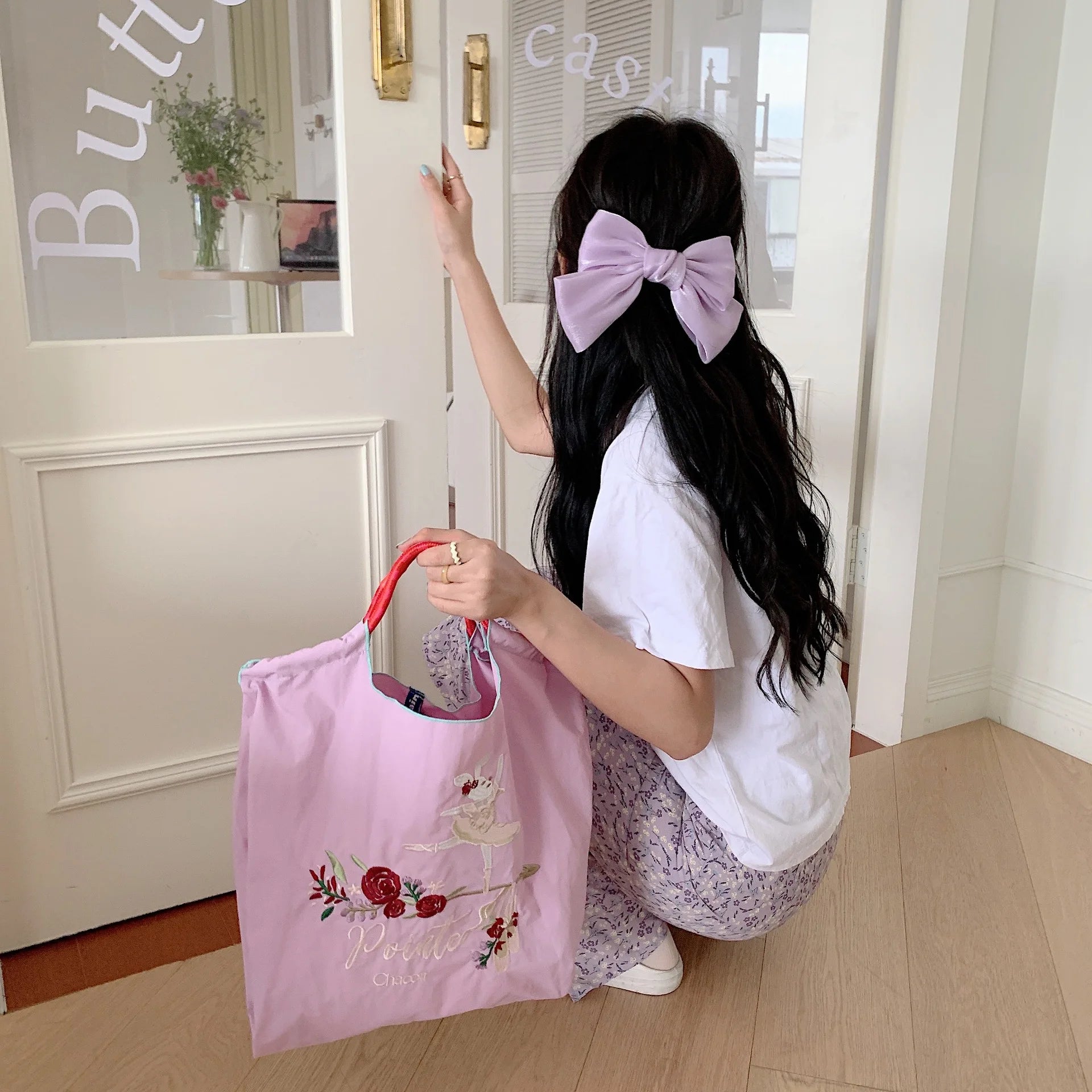 Vintage Embroidery Women Shoulder Bag Large Shopping Bag
