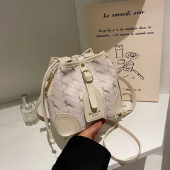 Vintage Women's Handbag PU Leather Bucket Shoulder Messenger Bag