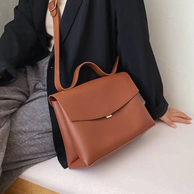 Vintage Female Tote Bag PU Leather Handbag Shoulder Messenger Bag