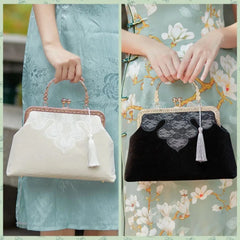Vintage Shell Lock Women Bags Hand Fringe Tassel Bag